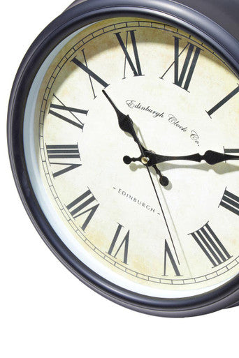 36cm Dia Black Lined Rim Wall Clock | Robello