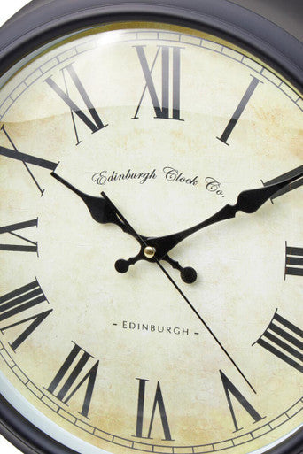 36cm Dia Black Lined Rim Wall Clock | Robello