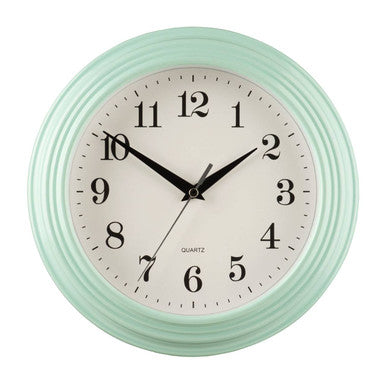 25cm Dia Vintage Pale Blue Wall Clock | Elliot