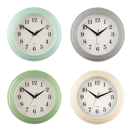 25cm Dia Vintage Pale Blue Wall Clock | Elliot