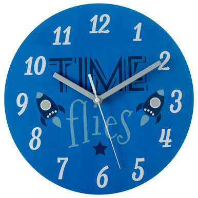 Kids 25cm Dia Time Flies Wall Clock | Kids Clock