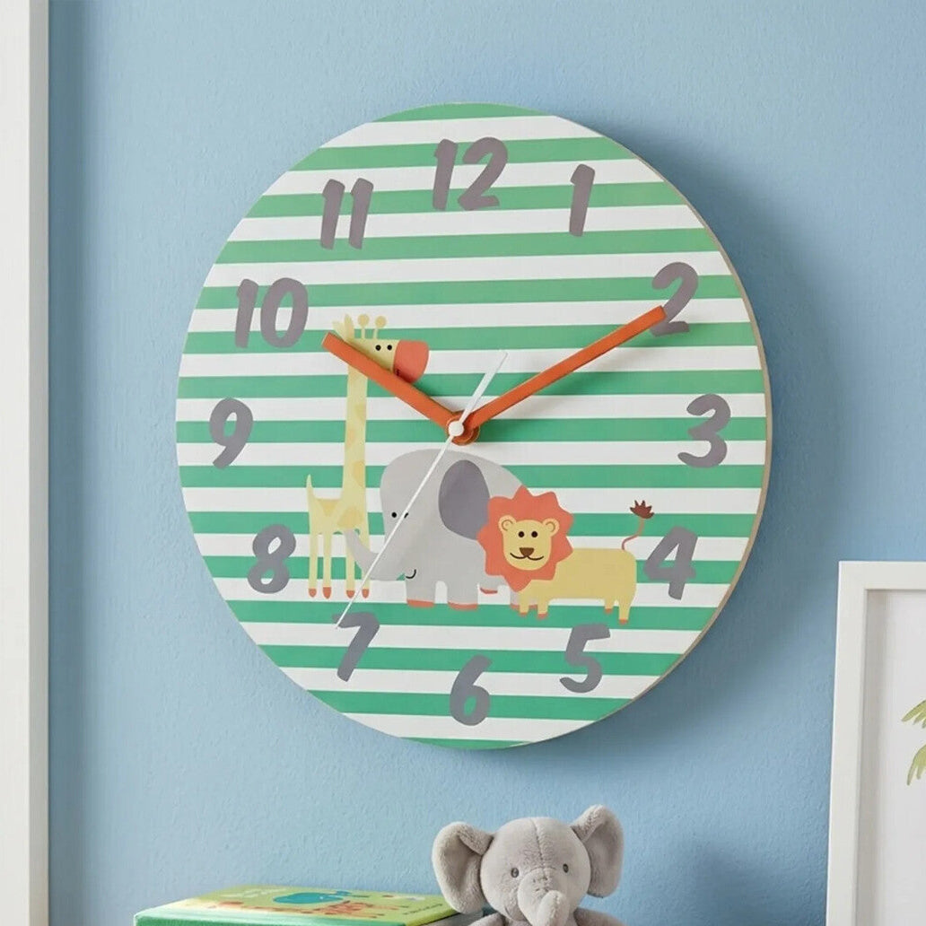 Kids 25cm Dia Safari Wall Clock | Kids Clock