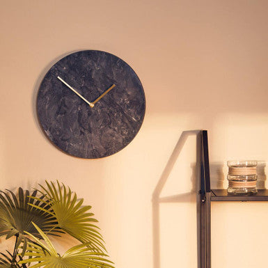 Lamonte Black Marble Wall Clock