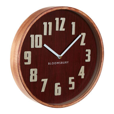 30cm Dia Red Grain Small Wall Clock | Vitus