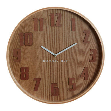40cm Dia Brown Grain Large Wall Clock | Vitus