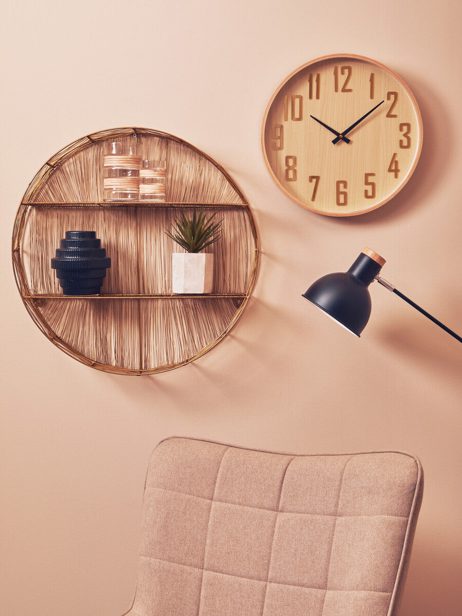 40cm Dia Natural Wall Clock | Vitus