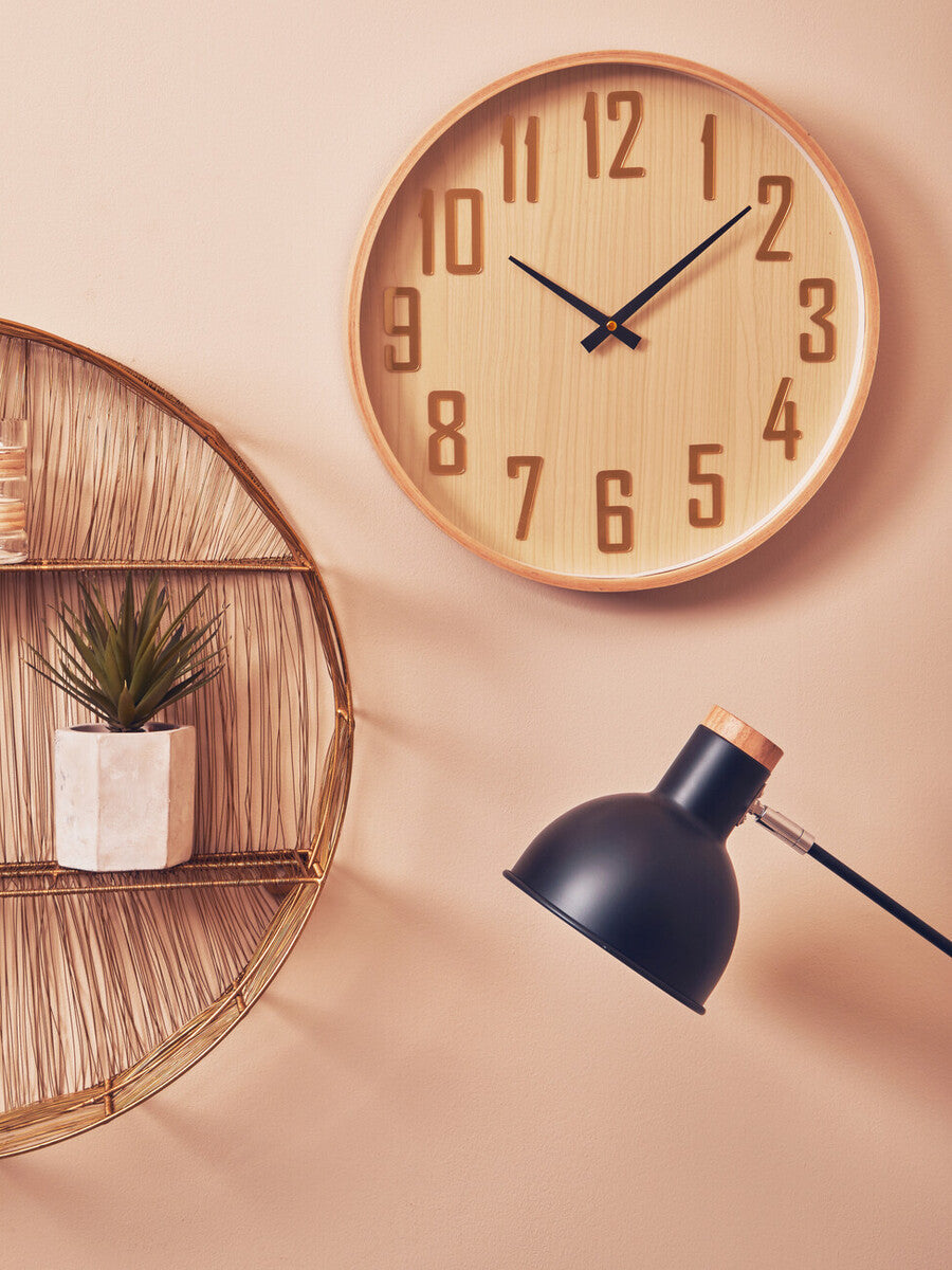 40cm Dia Natural Wall Clock | Vitus
