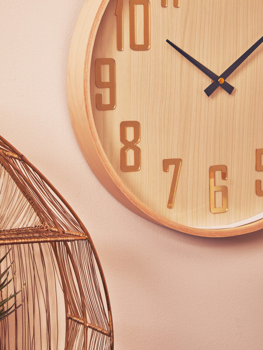 40cm Dia Natural Wall Clock | Vitus
