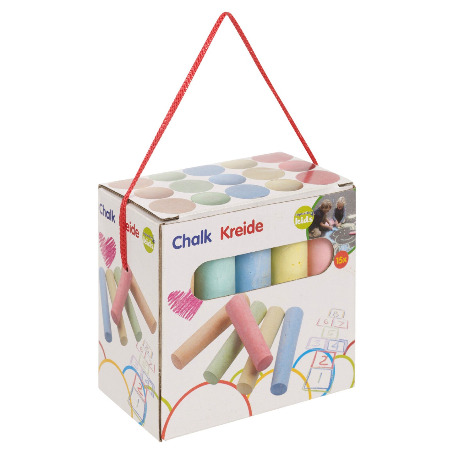 15 or 54 Piece Coloured Chalk Sticks Blackboard Pavement Kids School Dart Floor