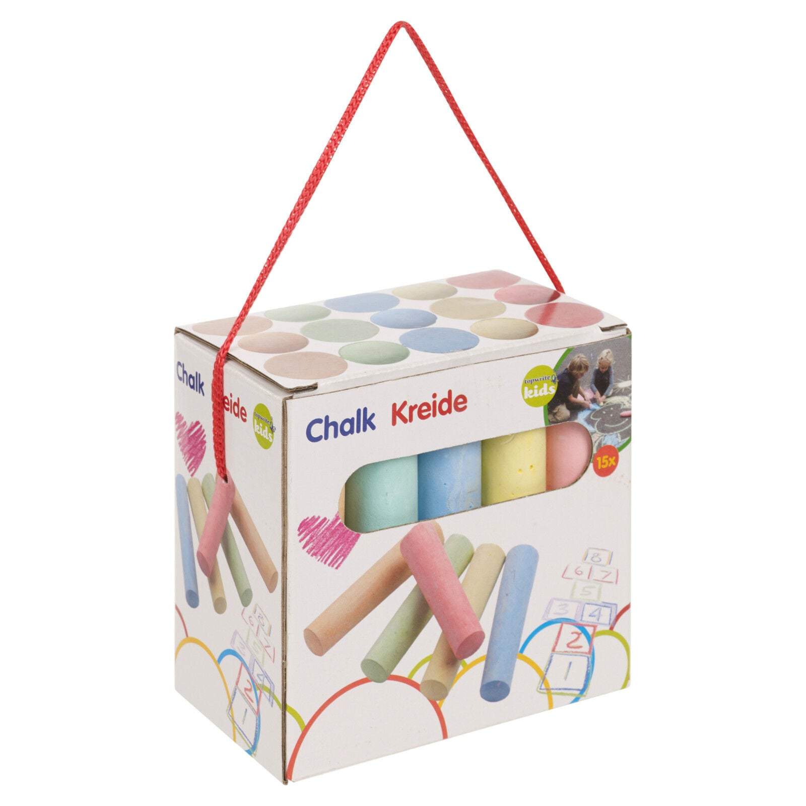 15 or 54 Piece Coloured Chalk Sticks Blackboard Pavement Kids School Dart Floor