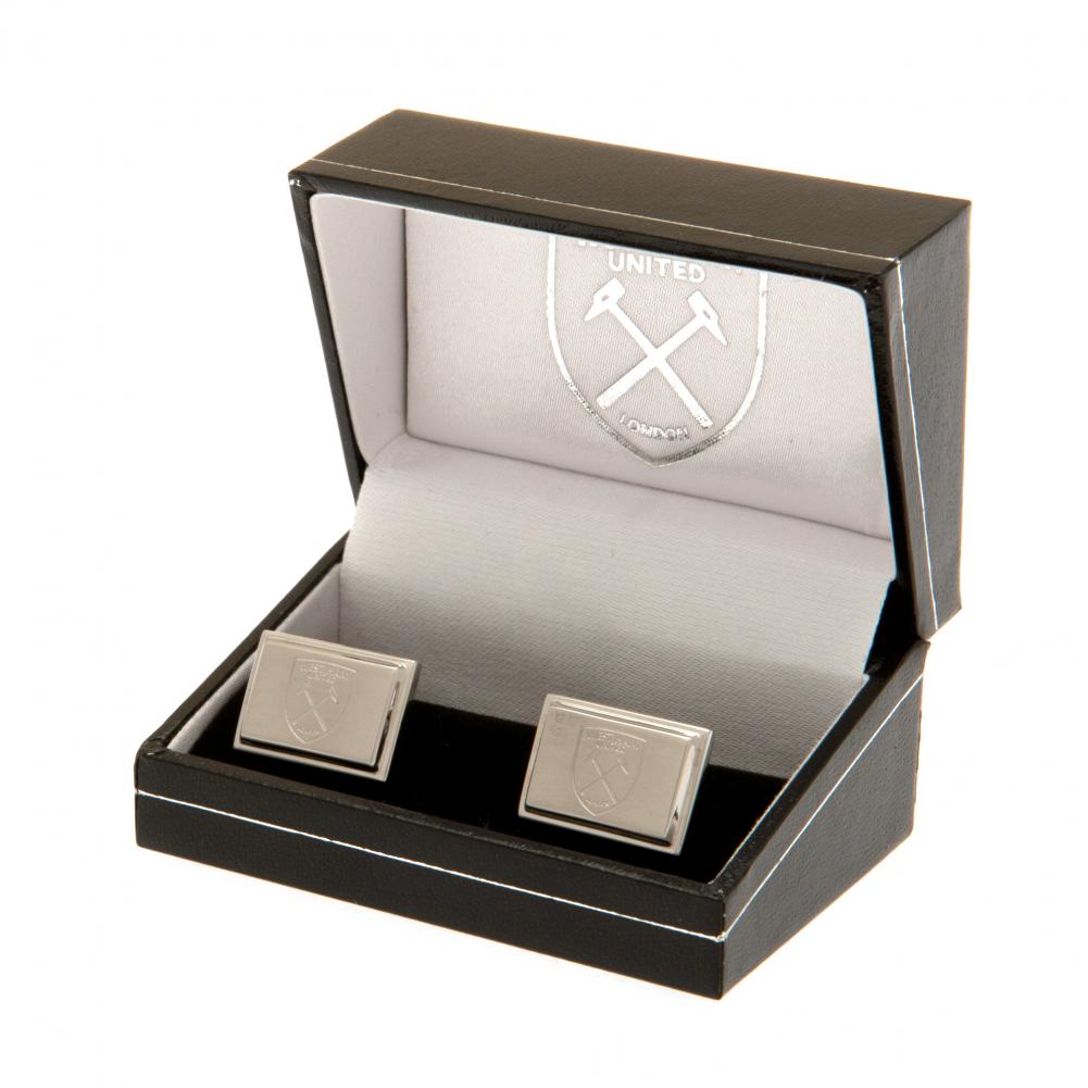 West Ham United FC Stainless Steel Cufflinks with Engraved Crest