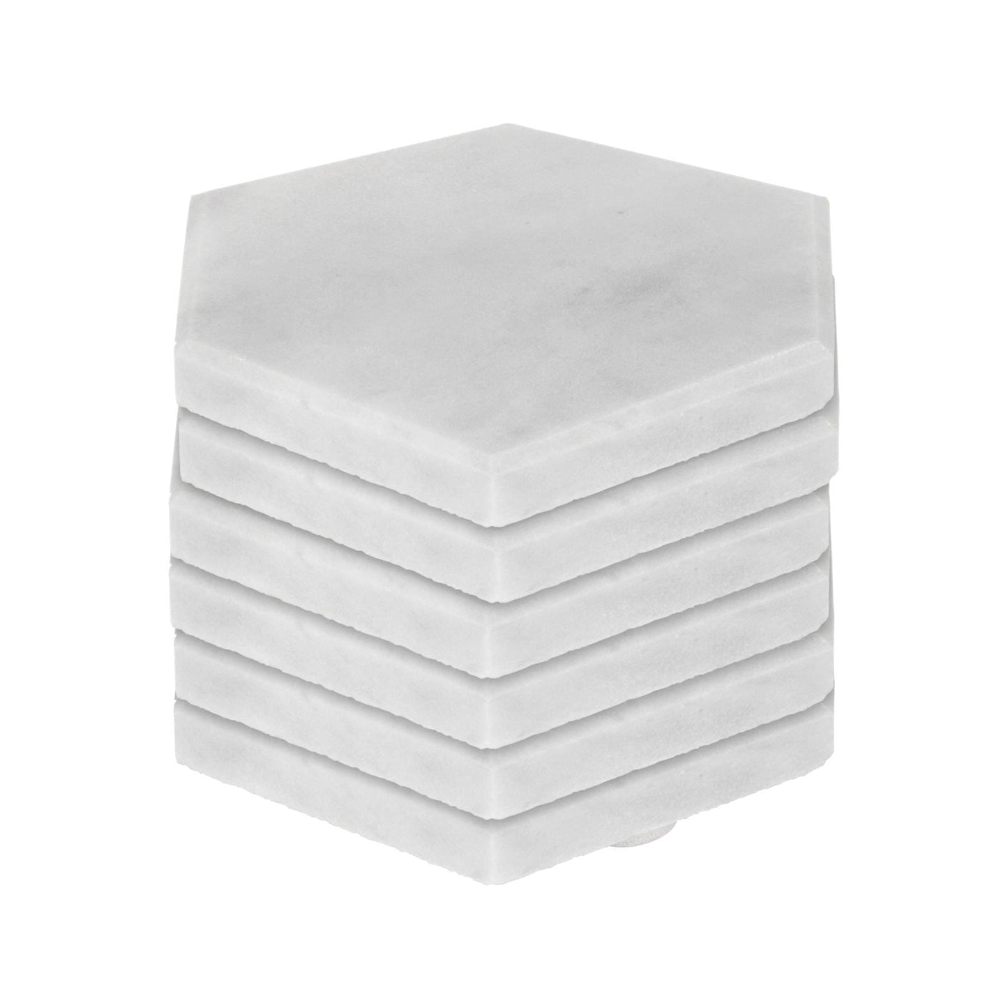 Hexagonal Marble Coasters - 10cm - Pack of Six