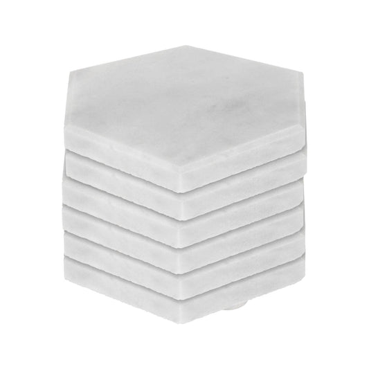 Hexagonal Marble Coasters - 10cm - Pack of Six