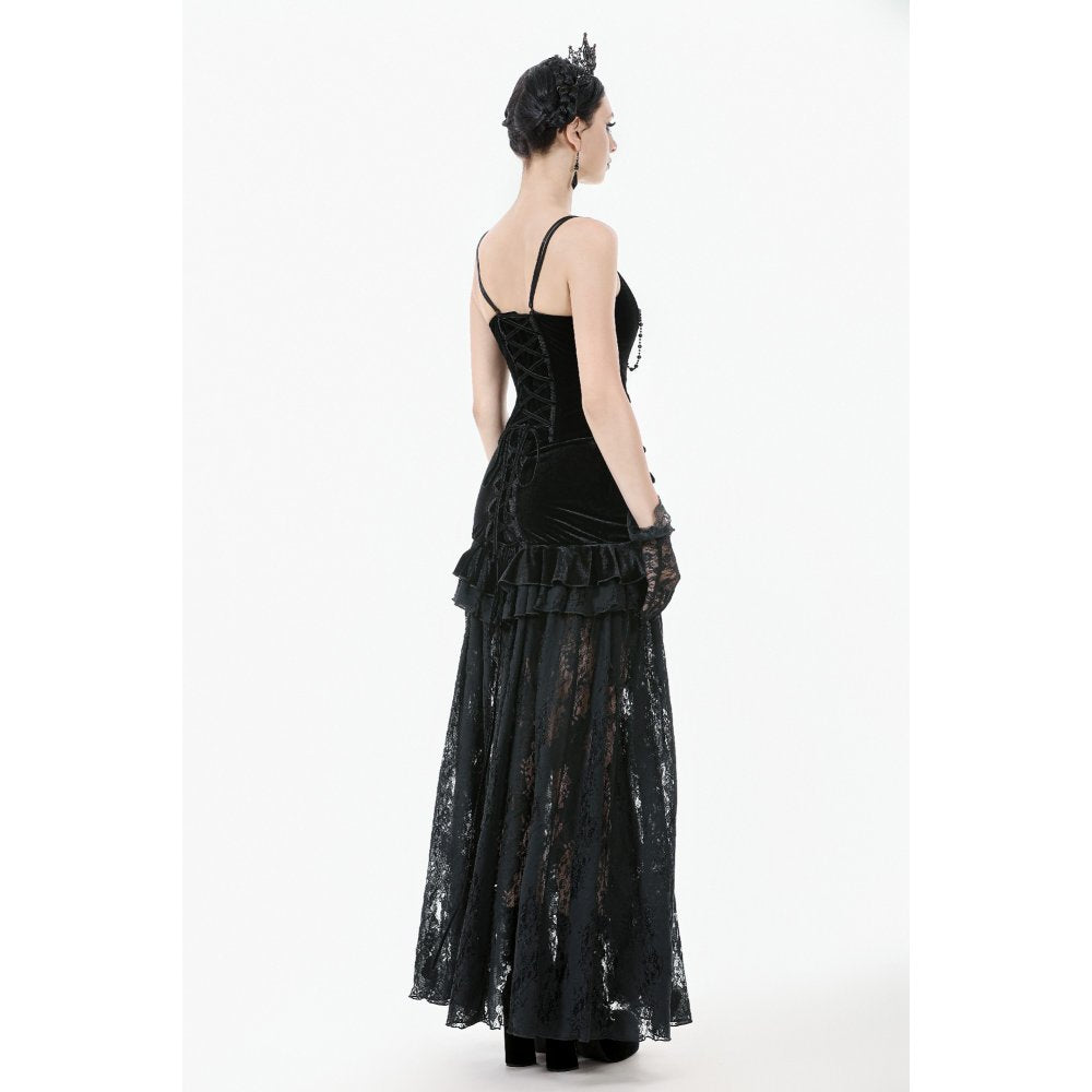 Dark in Love Morrigan Velvet & Lace Chain-Detail Top