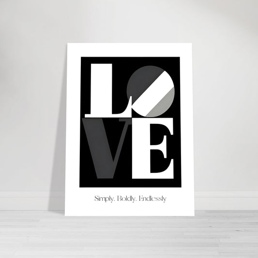 Minimalist Bold Black and White LOVE Poster