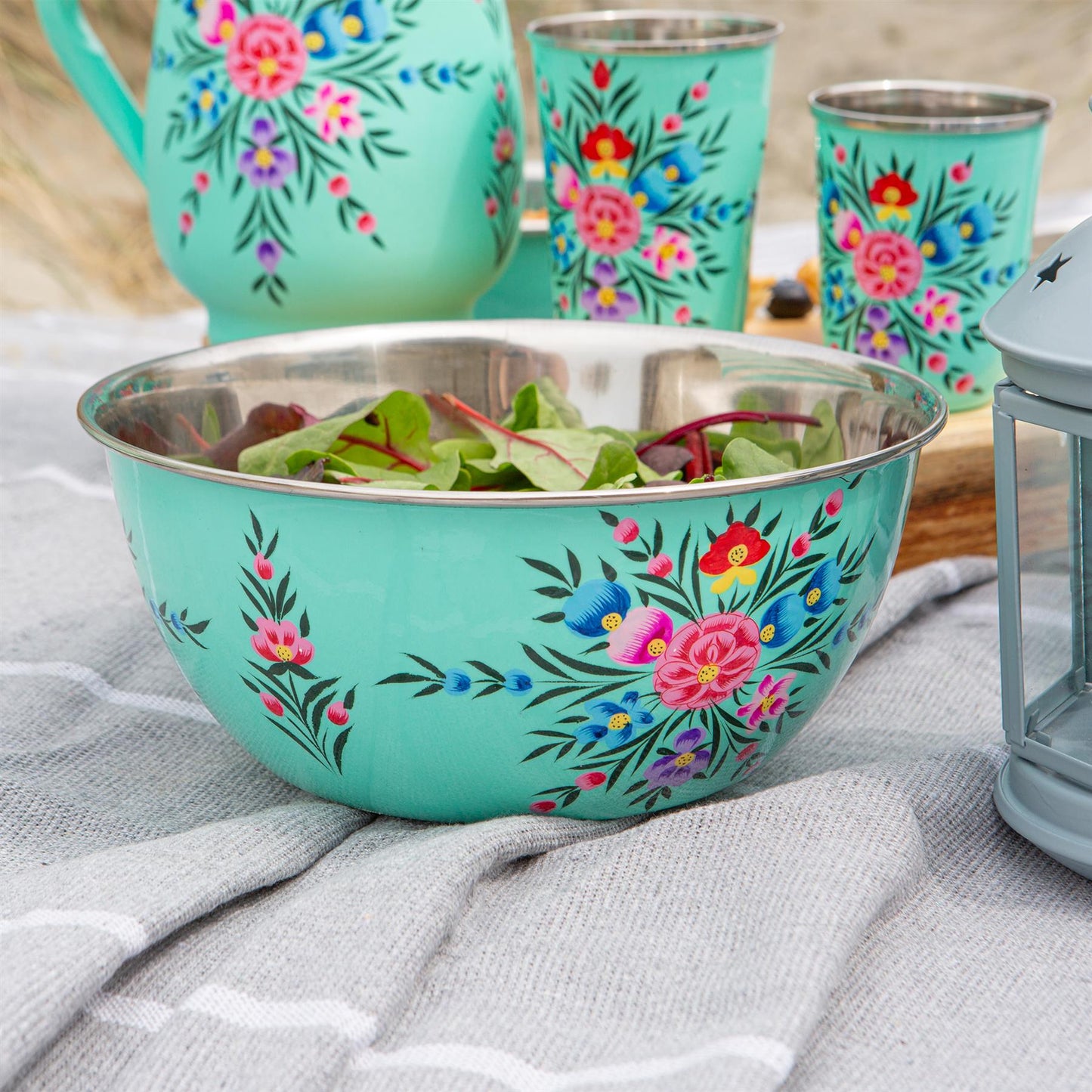 Pansy 21.5cm Stainless Steel Picnic Bowl