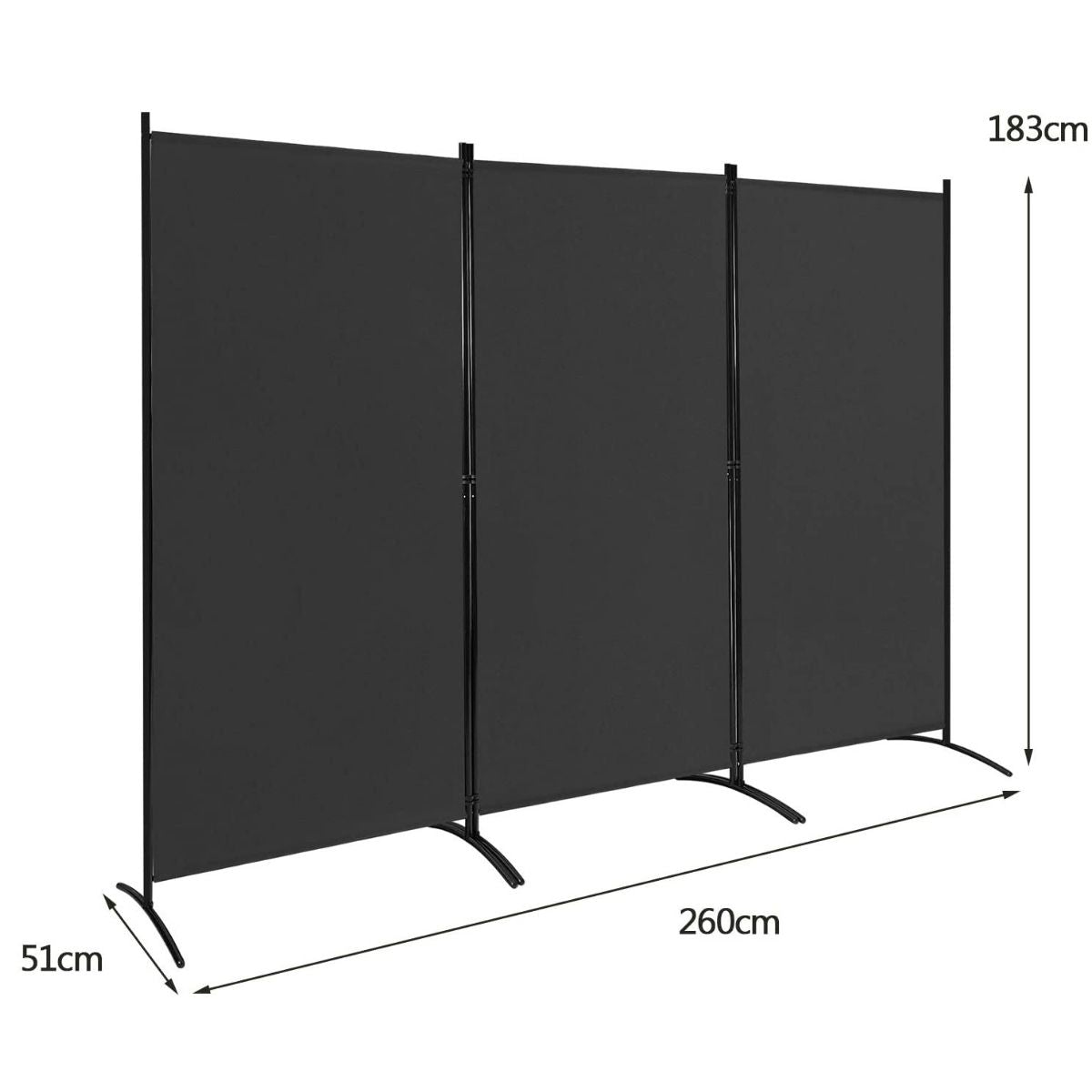 3 Panel Folding Room Divider-Beige
