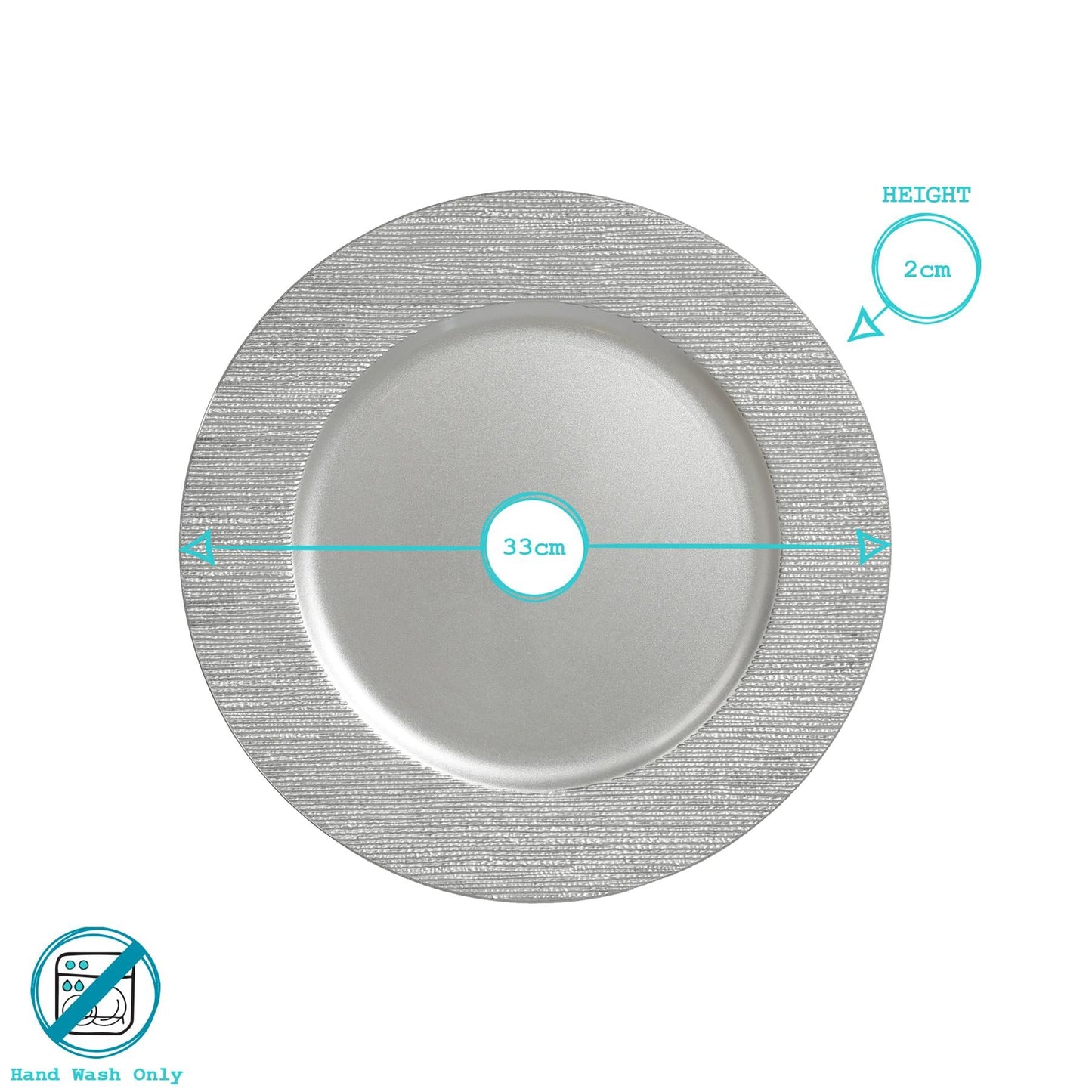 Round Ribbed Charger Plates - 33cm - Pack of 6