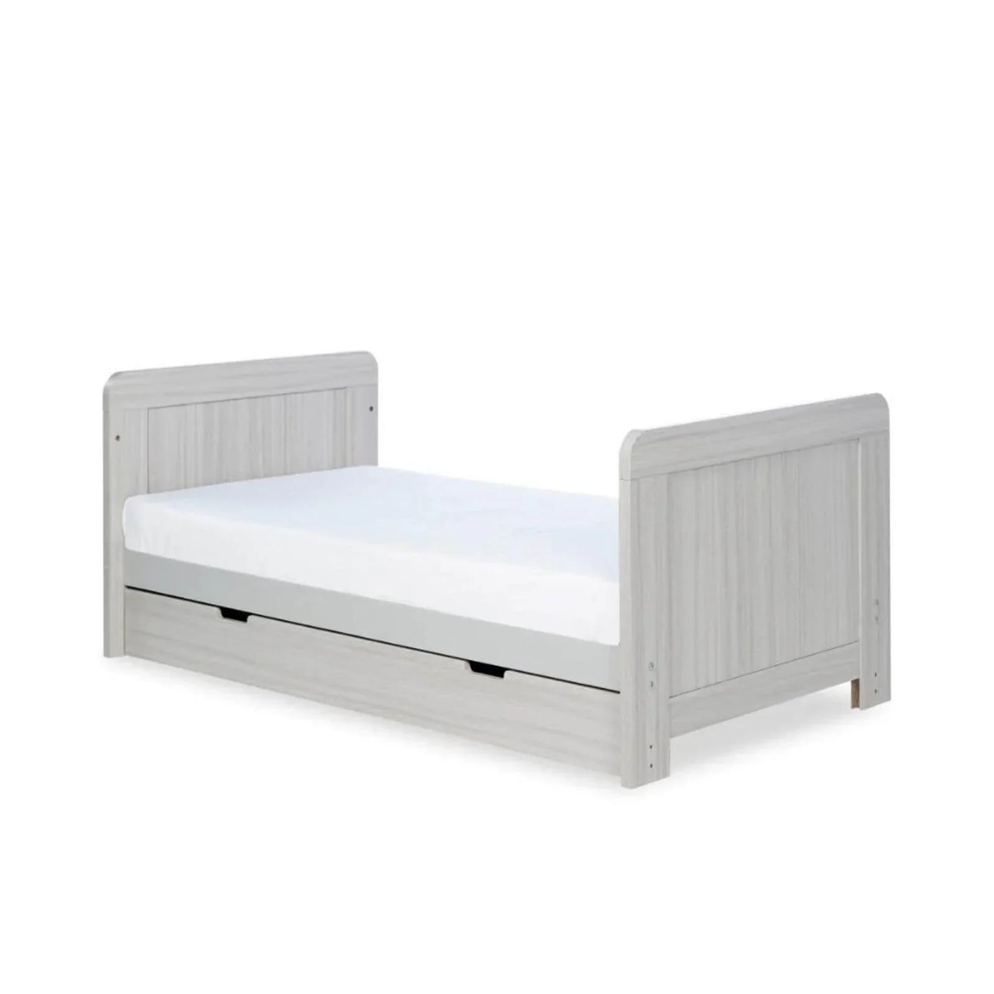 Ickle Bubba Pembrey Cot Bed & Under Drawer Ash Grey - Without Mattress