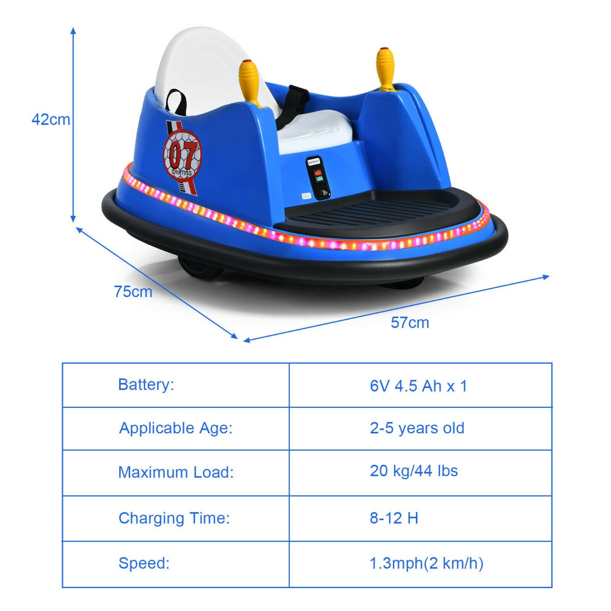 Kids Ride-On Bumper Car with Colorful Flashing Lights and Music-Green