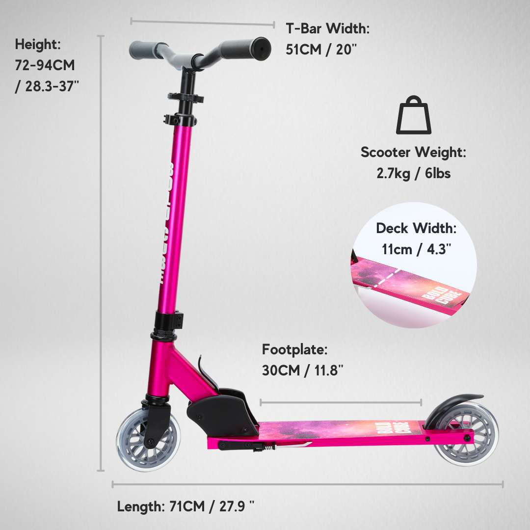 Fuchsia - Deluxe 2 Wheel Scooter