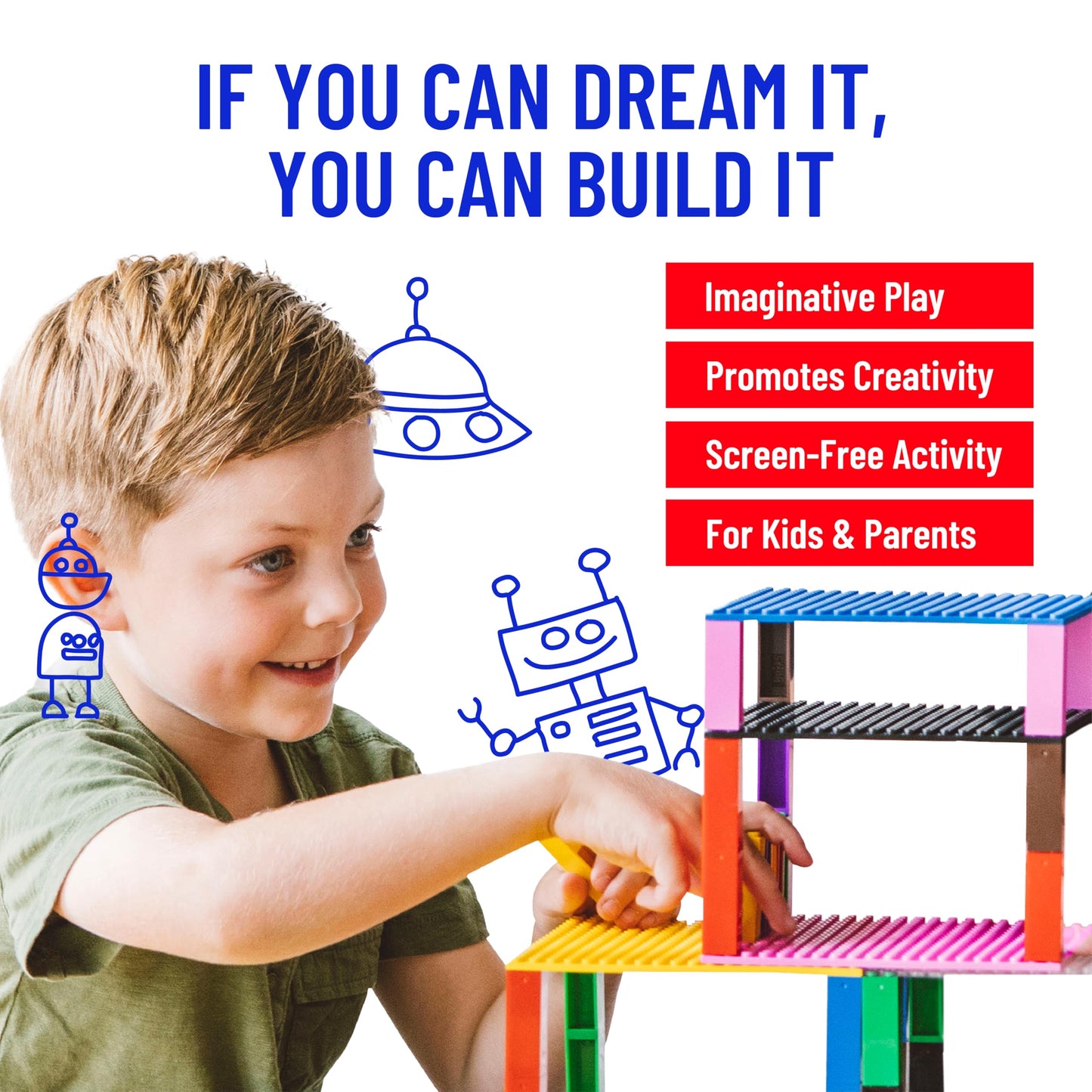 Strictly Briks Stackable Baseplates – 24 Pack 10x10, 32x32 Studs, LEGO Compatible, Rainbow