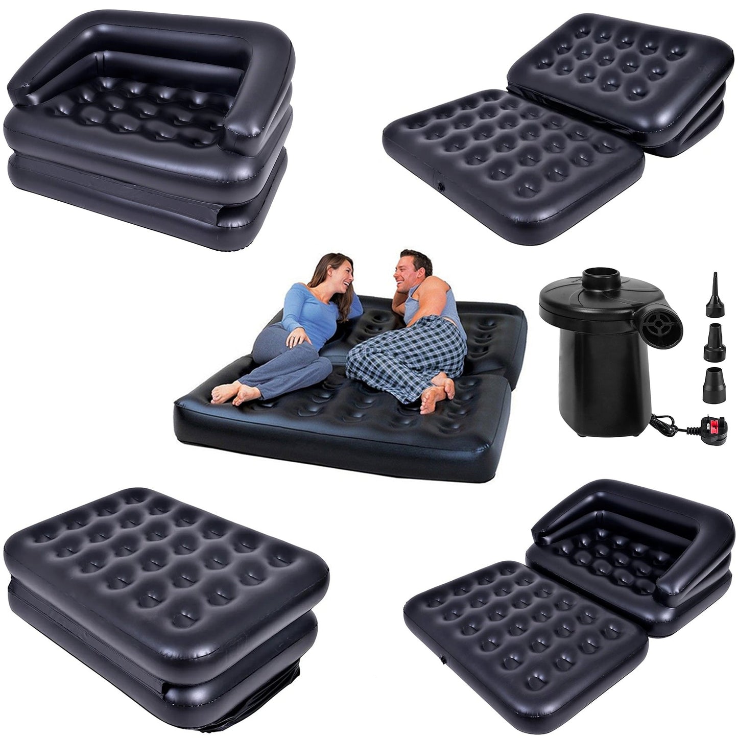 5 In 1 Inflatable Multi Function Double Air Bed Sofa