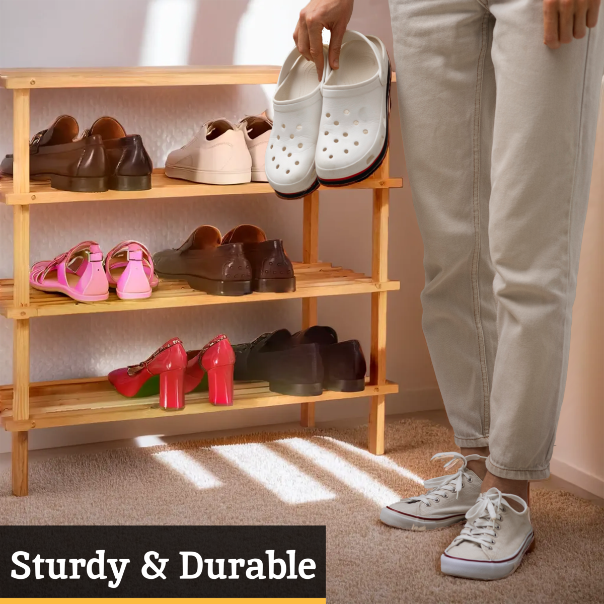 4 Tier Wooden Shoe Rack | Arla