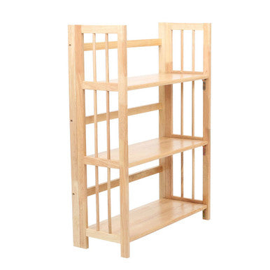Heva Natural Tropical Hevea Wood 3 Tier Stackable Shelf Unit