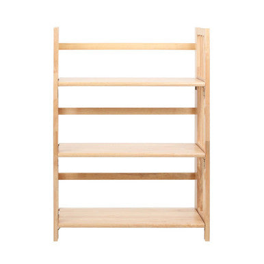 Heva Three Tier Tropical Hevea Wood Stackable Shelf Unit