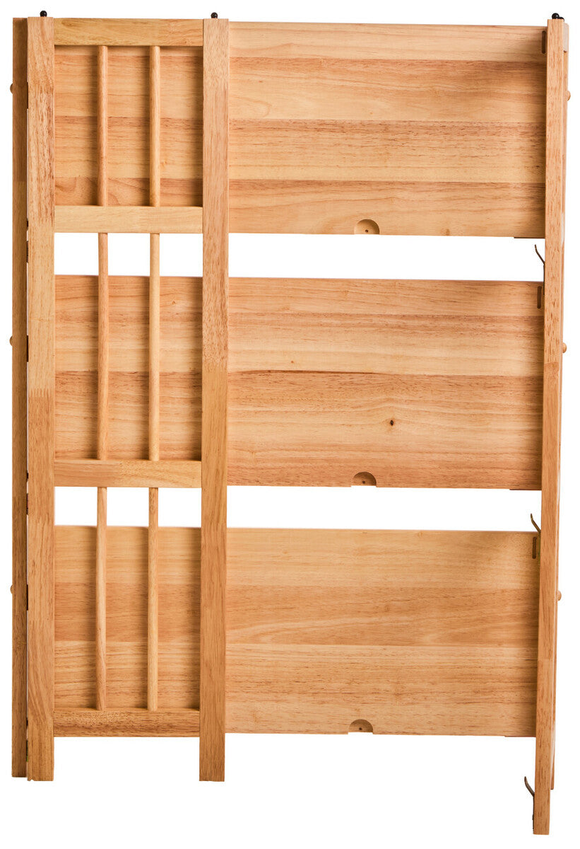 Heva Natural Tropical Hevea Wood 3 Tier Stackable Shelf Unit