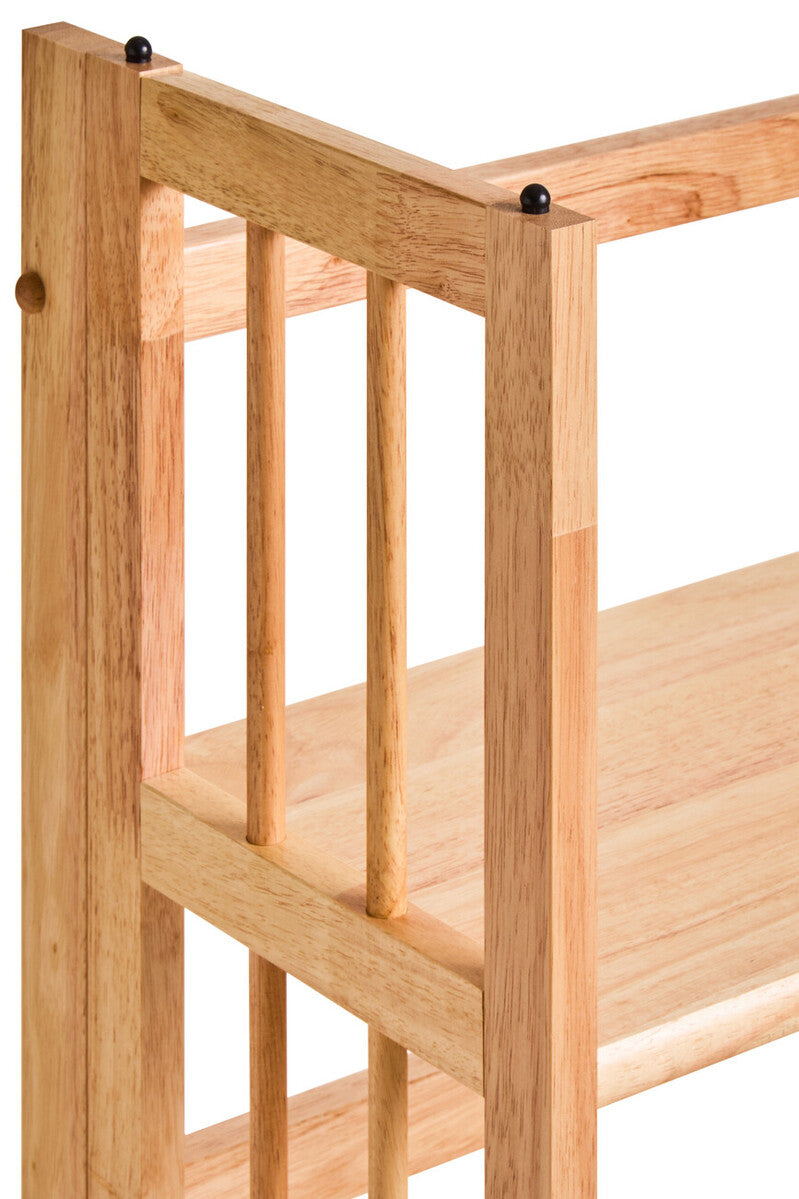 Heva Natural Tropical Hevea Wood 3 Tier Stackable Shelf Unit