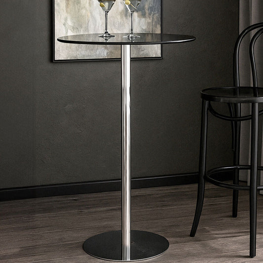 Adam Black Tempered Glass Bar Table