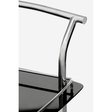 Adam Black Tempered Glass Serving Trolley