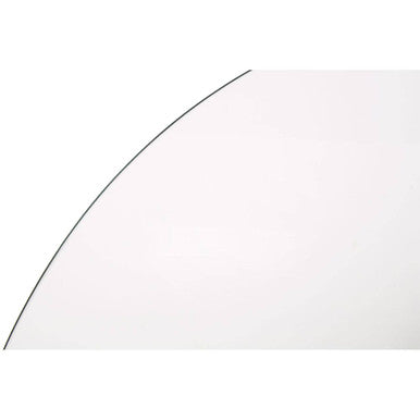 Silver Finish Round Glass Top and Steel Frame Dining Table, Metropolitan