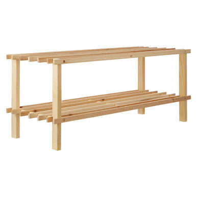 Natural and Cedar Wood 2 Tier Shoe Rack | Arla