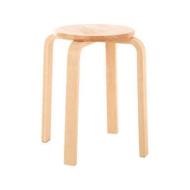 Heva Natural Tropical Hevea Wood Stackable Round Stool