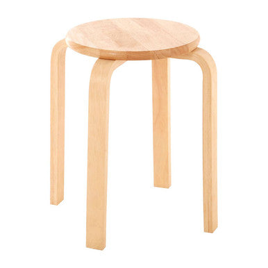 Heva Natural Tropical Hevea Wood Stackable Round Stool