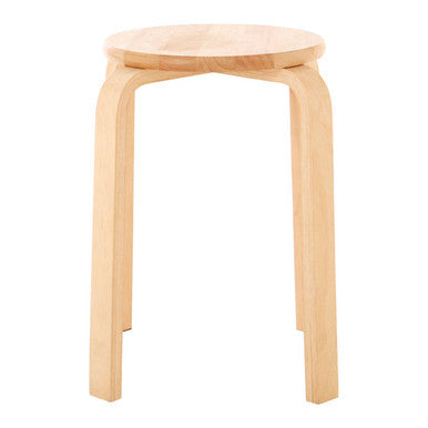 Heva Natural Tropical Hevea Wood Stackable Round Stool