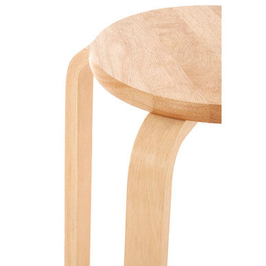 Heva Natural Tropical Hevea Wood Stackable Round Stool