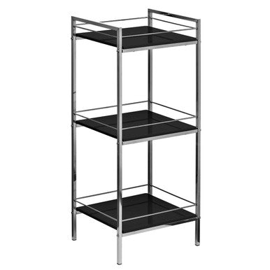 Quincy 3 Tier Black High Gloss Shelf Unit
