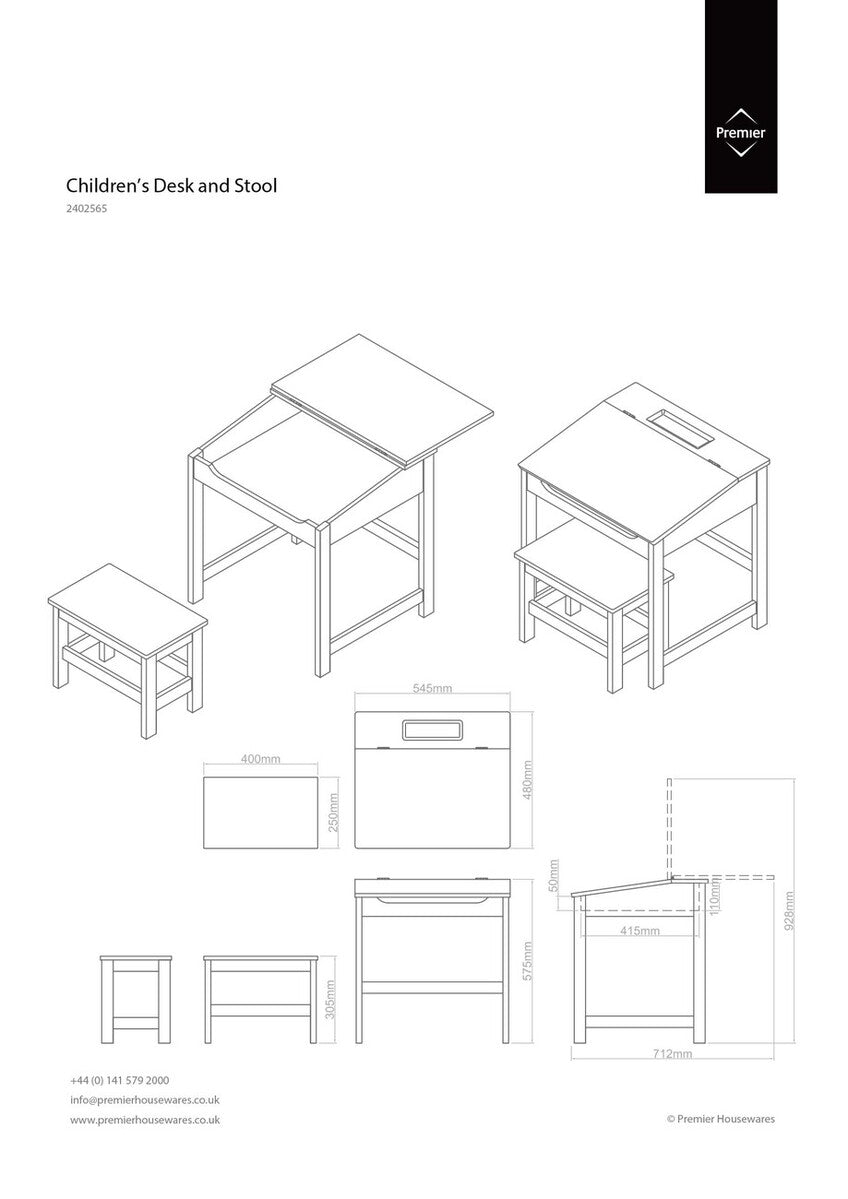 Jordan Childrens Natural Desk And Stool