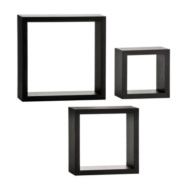 Kayli Black Set of 3 Square Wall Cubes