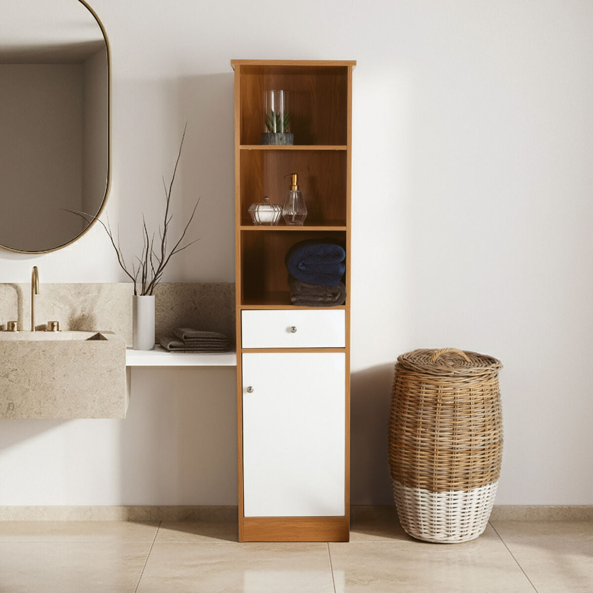 Vida Oak Effect Floor Standing Cabinet