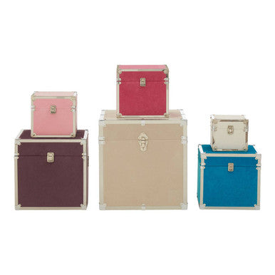 Carla Multicoloured Set of 6 Storage Trunks