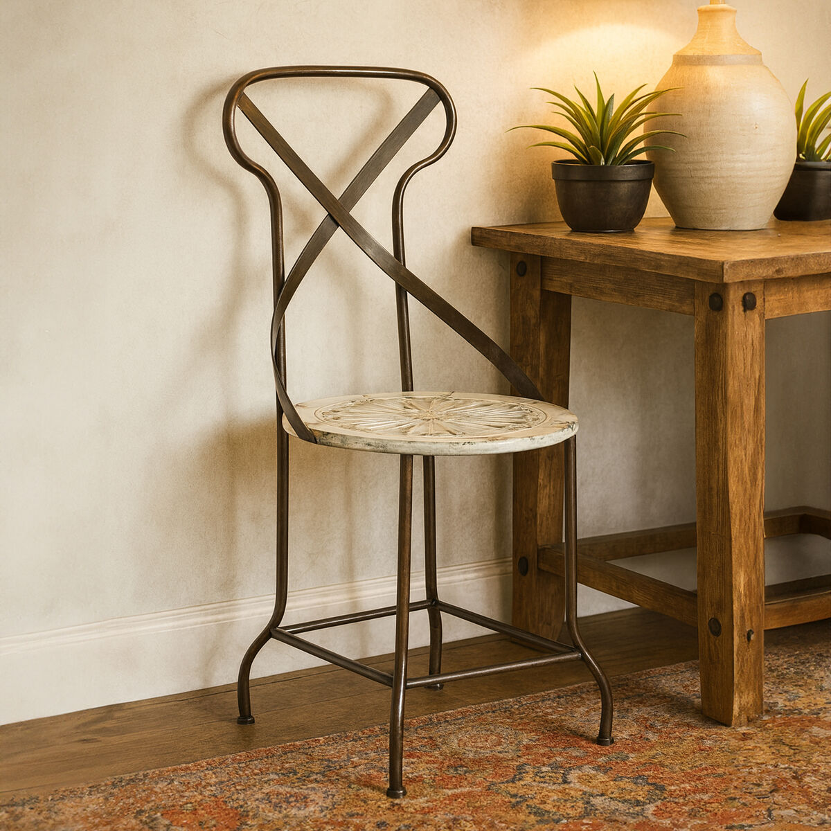 Artisan Cream Metal Dining Chair