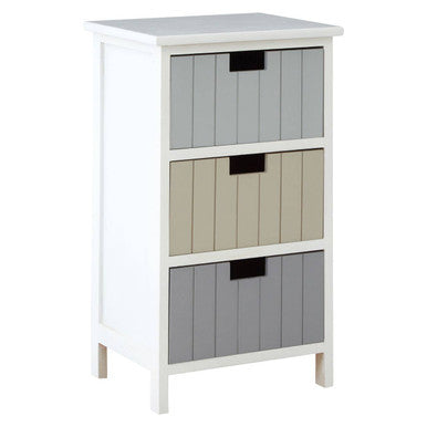 New England Three Assorted Colours Drawers Chest