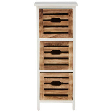 Portsmouth Natural and White Wooden 3 Drawer Chest