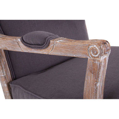 Rococo Grey Linen Mix Chair And Footstool