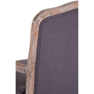 Rococo Grey Linen Mix Chair And Footstool